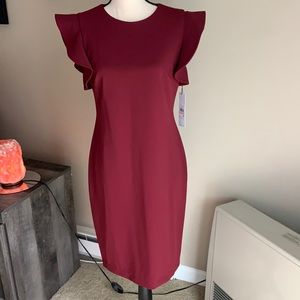 NWT Calvin Klein Ruffle Shoulder